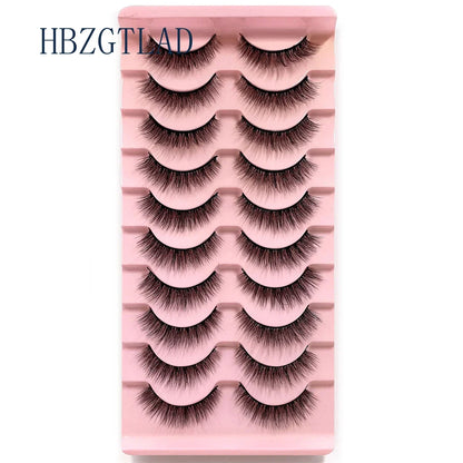 NEW 10pairs 100% Real Fake Mink Eyelashes 3D Natural False Eyelashes 3d Mink Lashes Soft Eyelash Extension Makeup Kit Cilios h13