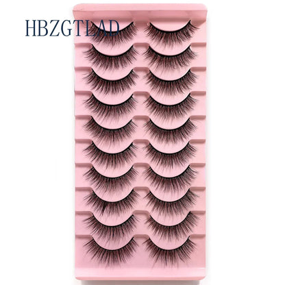 NEW 10pairs 100% Real Fake Mink Eyelashes 3D Natural False Eyelashes 3d Mink Lashes Soft Eyelash Extension Makeup Kit Cilios h13