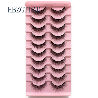NEW 10pairs 100% Real Fake Mink Eyelashes 3D Natural False Eyelashes 3d Mink Lashes Soft Eyelash Extension Makeup Kit Cilios h13